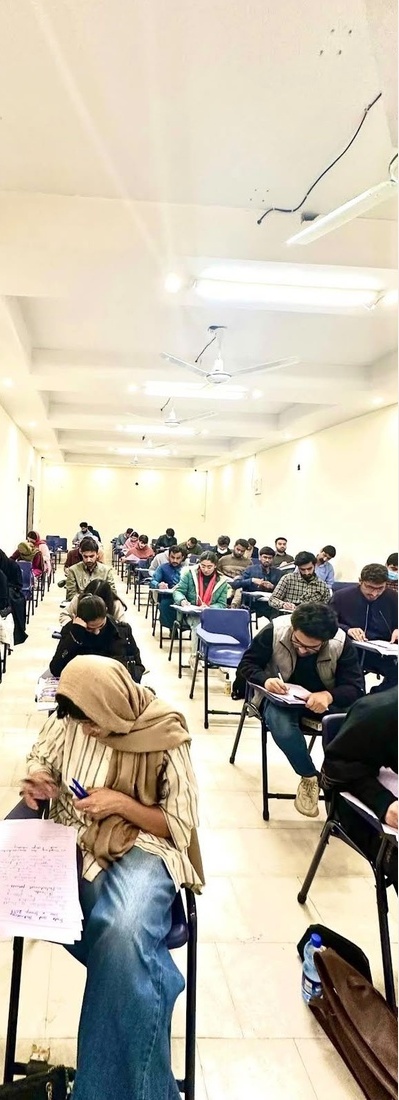 Students sitting a CEPI mock exam in the main hall