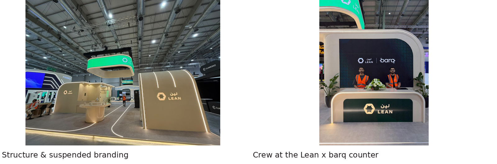 Booth build and behind-the-scenes crew photographs