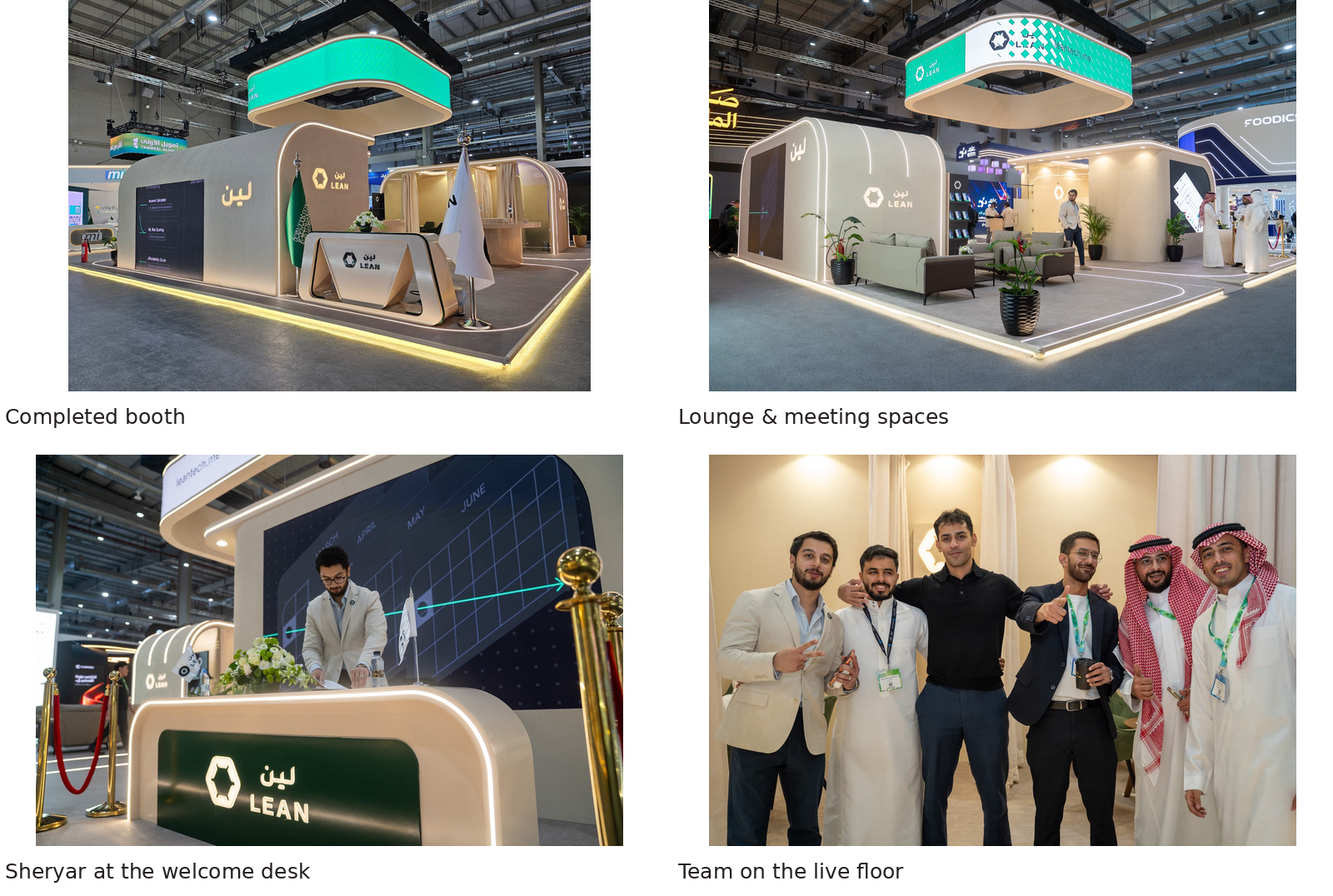 Delivered booth: space, welcome desk and team