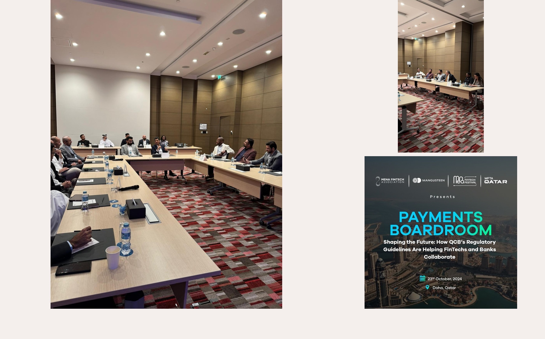 Collage for MFTA Qatar Payments Boardroom